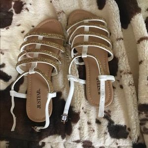 White and gold sandals